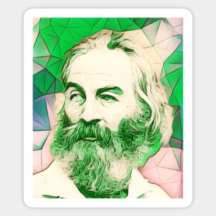 Walt Whitman Green Portrait | Walt Whitman Artwork 7 Sticker